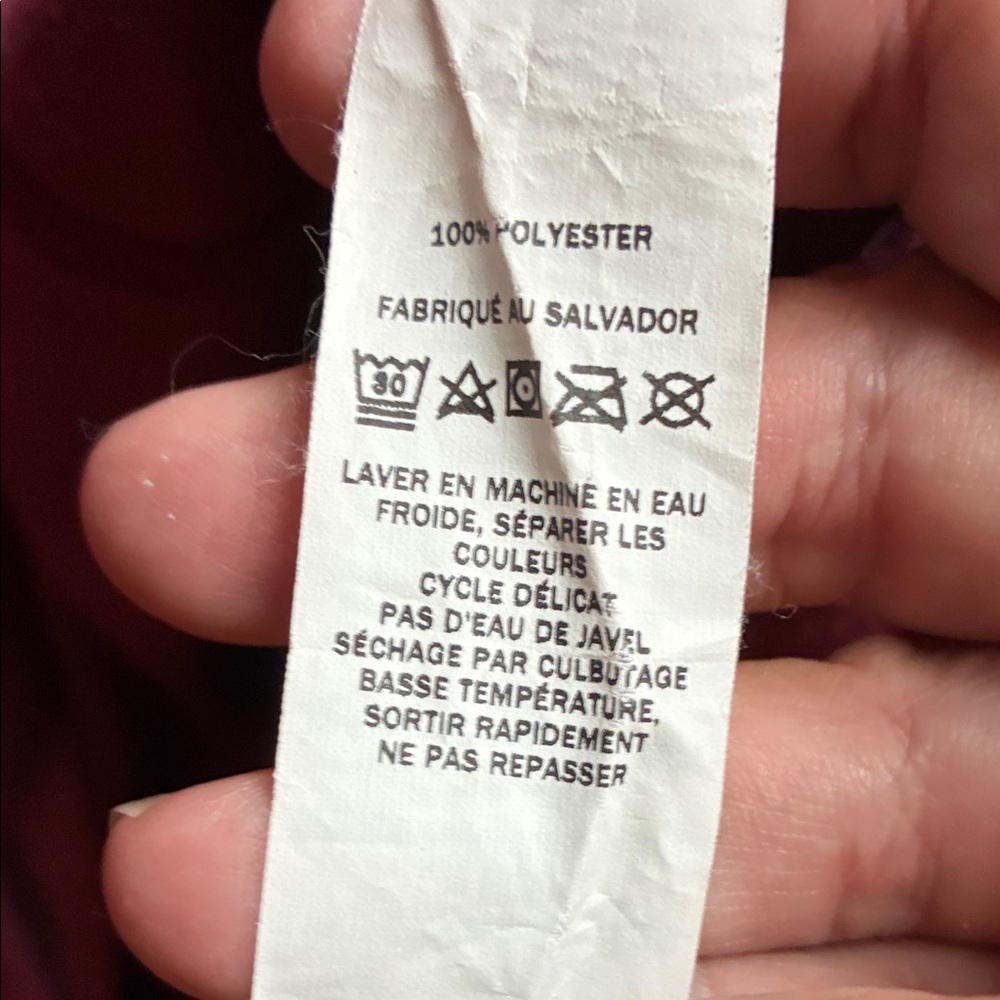 L.L. Bean Men's cranberry quarter zip fleece - Picture 6 of 8